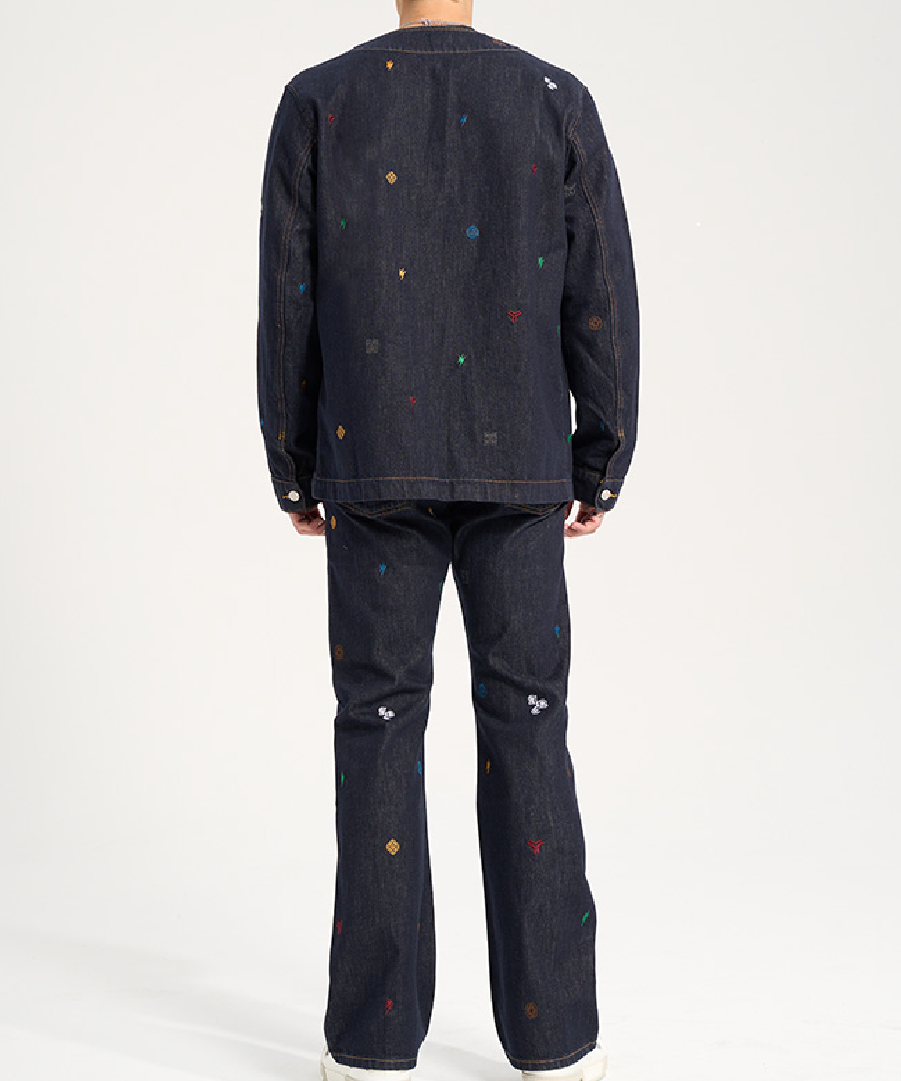 Unisex Embroidery Jeans