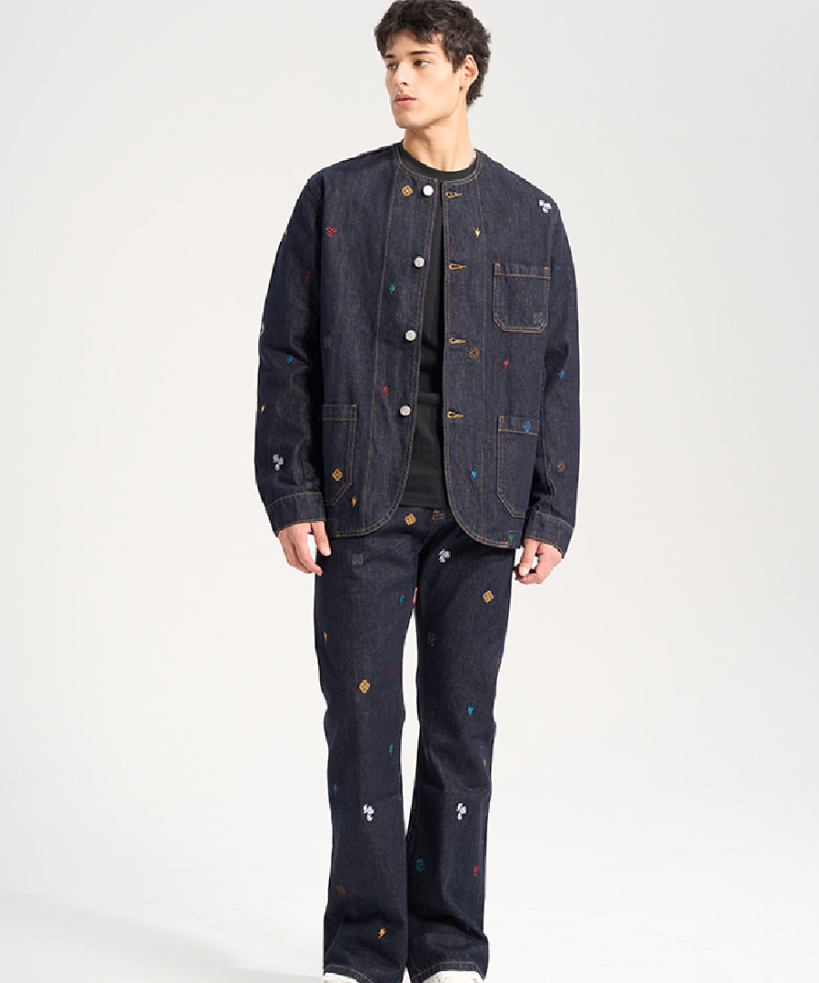 Unisex Embroidery Jeans