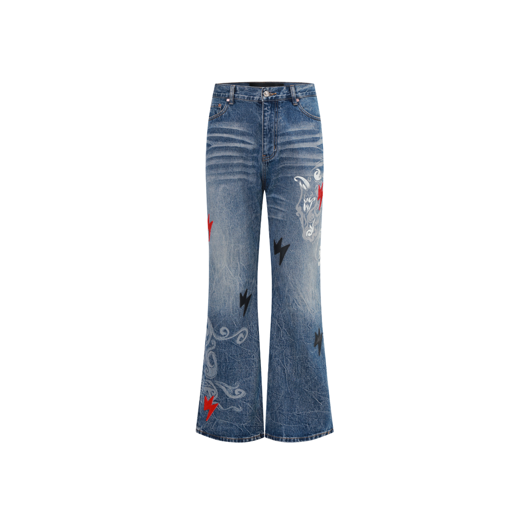 Unisex Horse Year Jeans Medium Wash