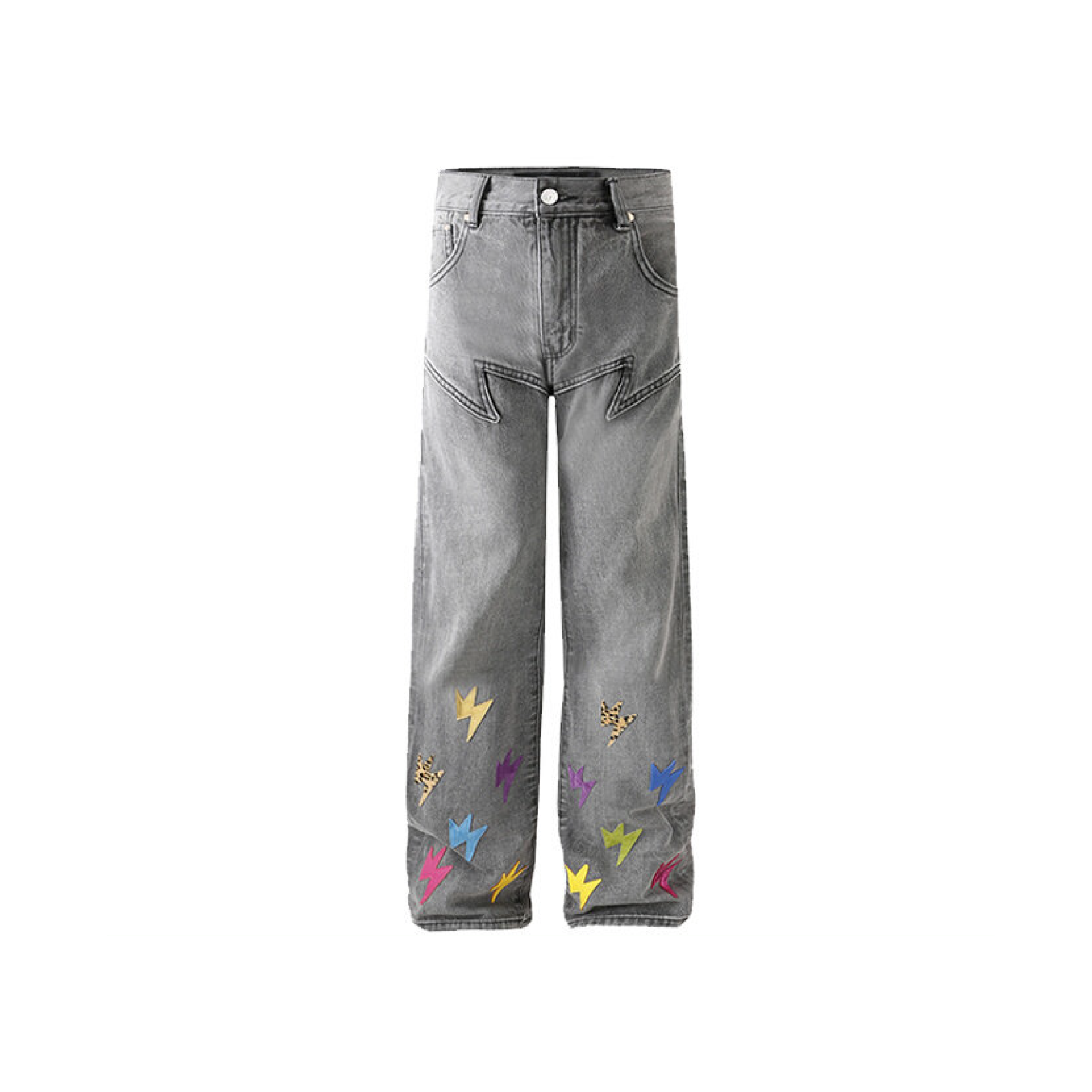 Unisex Lightning Bolt Jeans - Hong Kong Edition