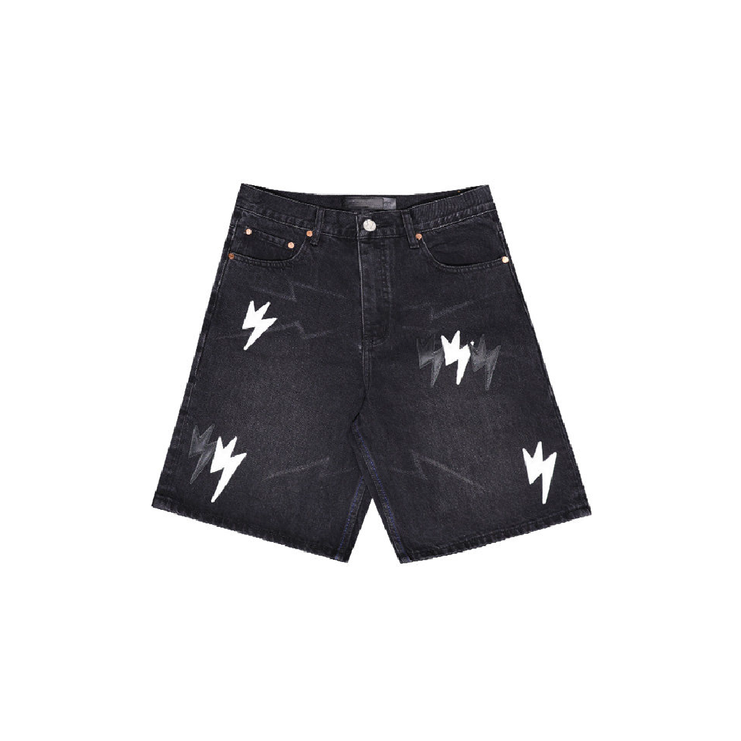 Unisex Lightning Bolt Short Pants Black