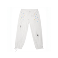 Unisex Lightning Bolt Embroidery Cargo White