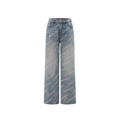 Unisex Full Print Logo Jeans Light Wash