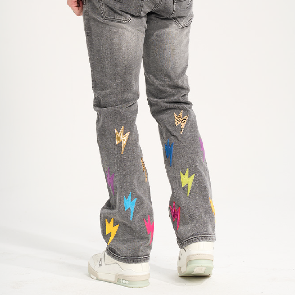 Unisex Lightning Bolt Jeans - Hong Kong Edition