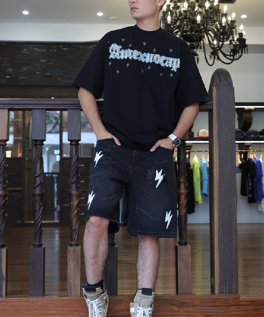 Unisex Lightning Bolt Short Pants Black