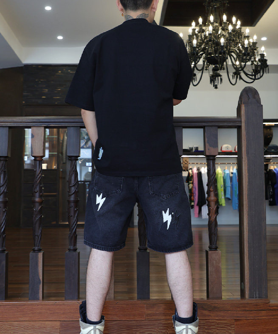 Unisex Lightning Bolt Short Pants Black