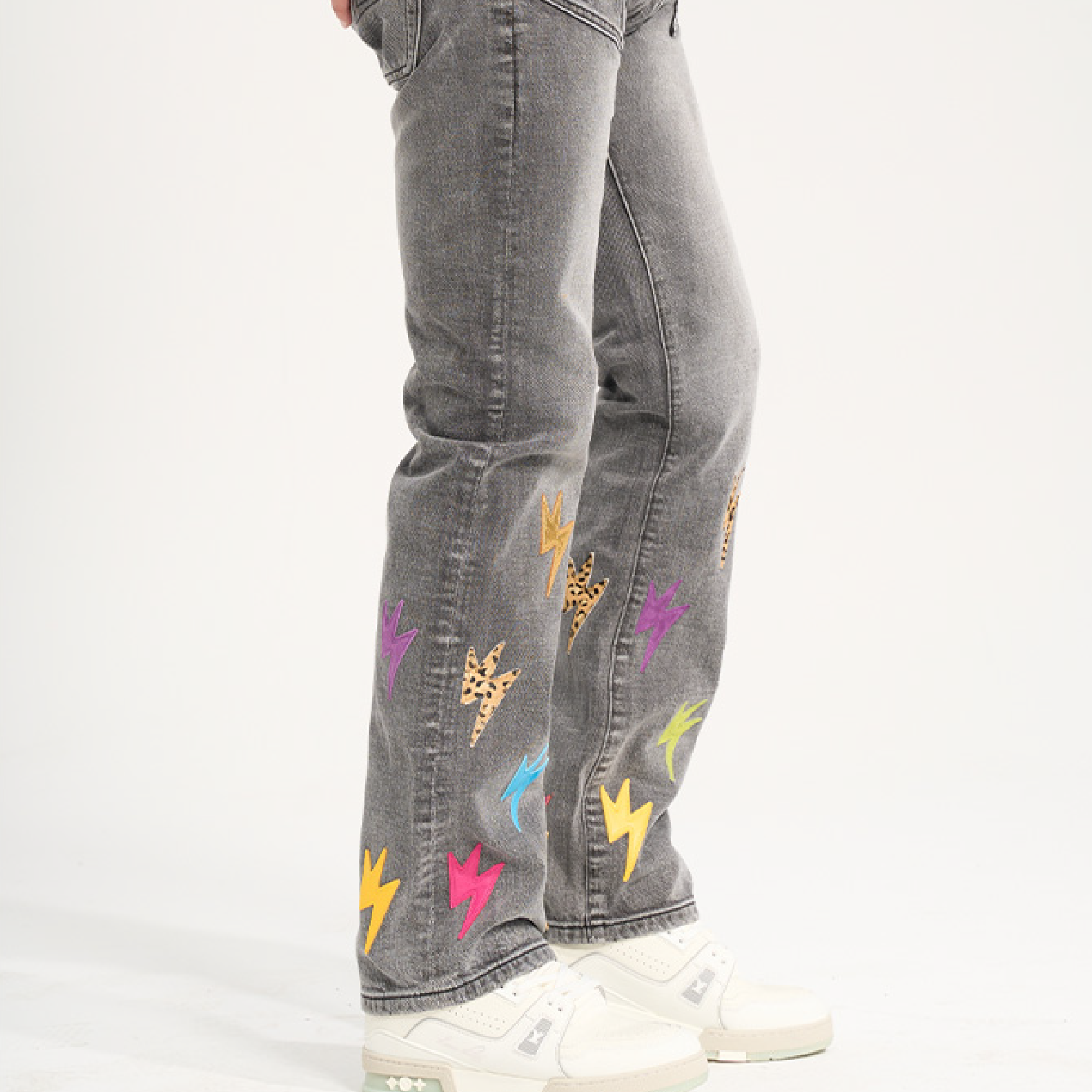 Unisex Lightning Bolt Jeans - Hong Kong Edition