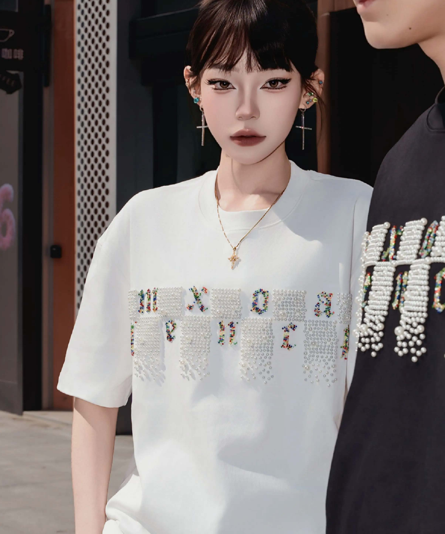 Unisex Pearl Decor Tee