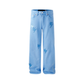 Women Lightning Bolt Jeans Blue