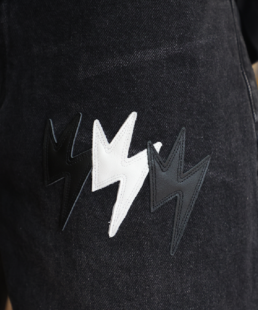 Unisex Lightning Bolt Short Pants Black
