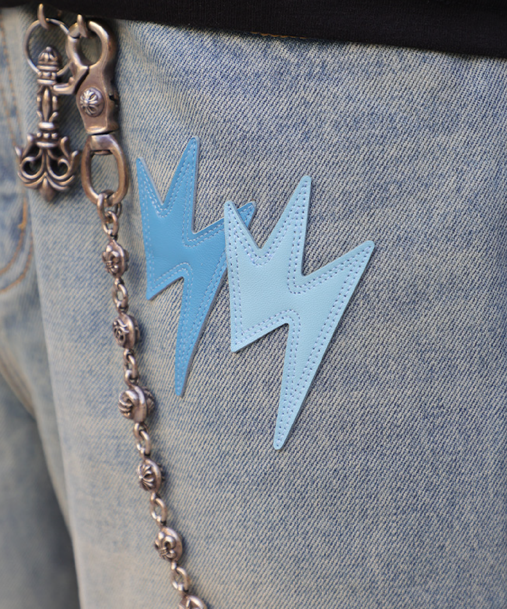Unisex Lightning Bolt Jeans Light Wash