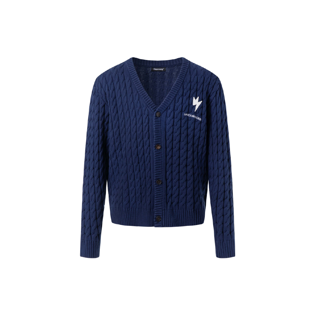 Unisex Knit Cardigan Dark Blue