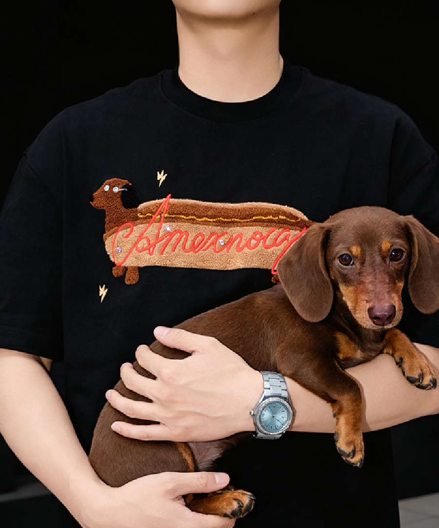 Unisex Hot Dog Chenille Tee