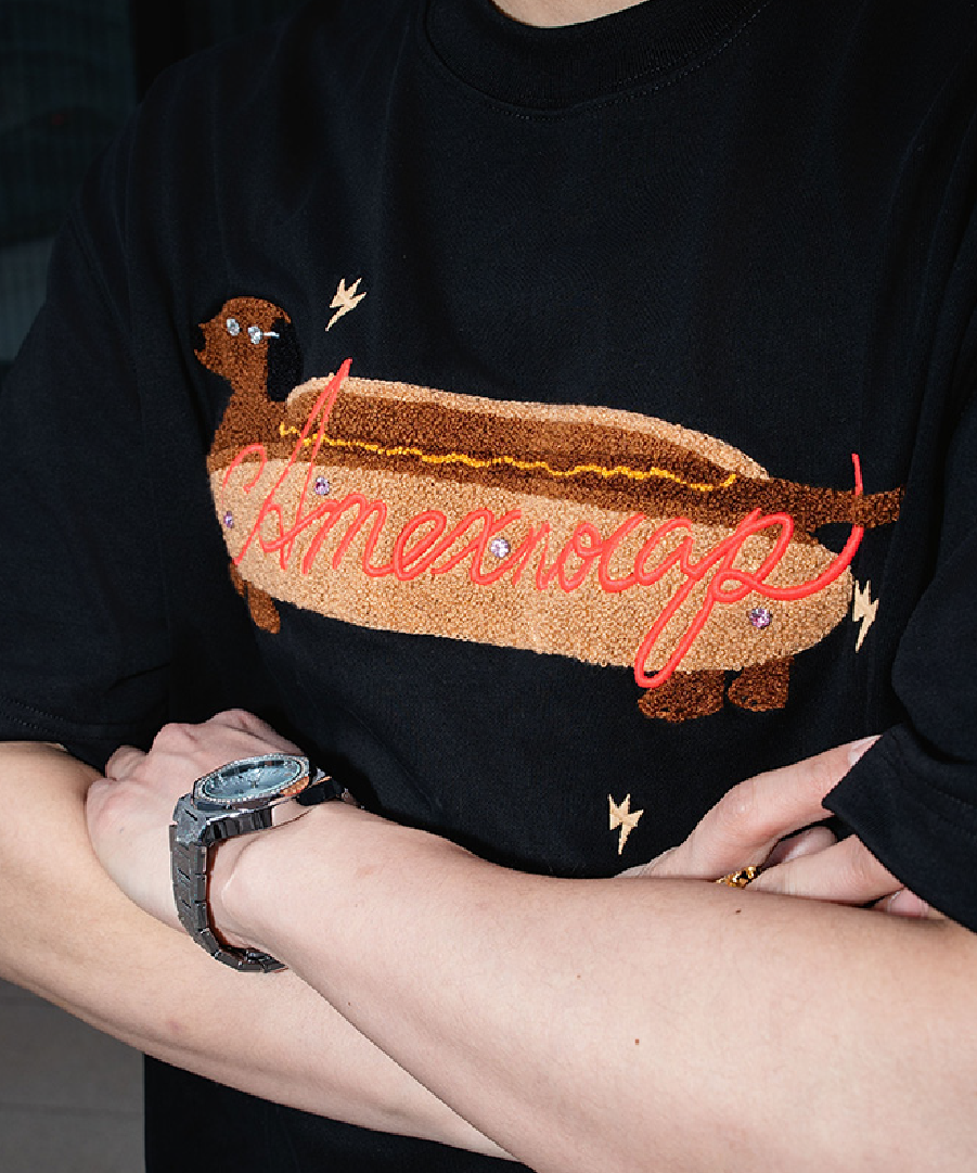 Unisex Hot Dog Chenille Tee
