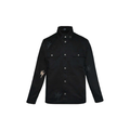 Unisex Leopard Print Denim Jacket Black