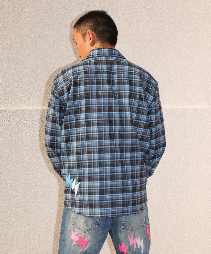 Unisex Blue Plaid Shirt