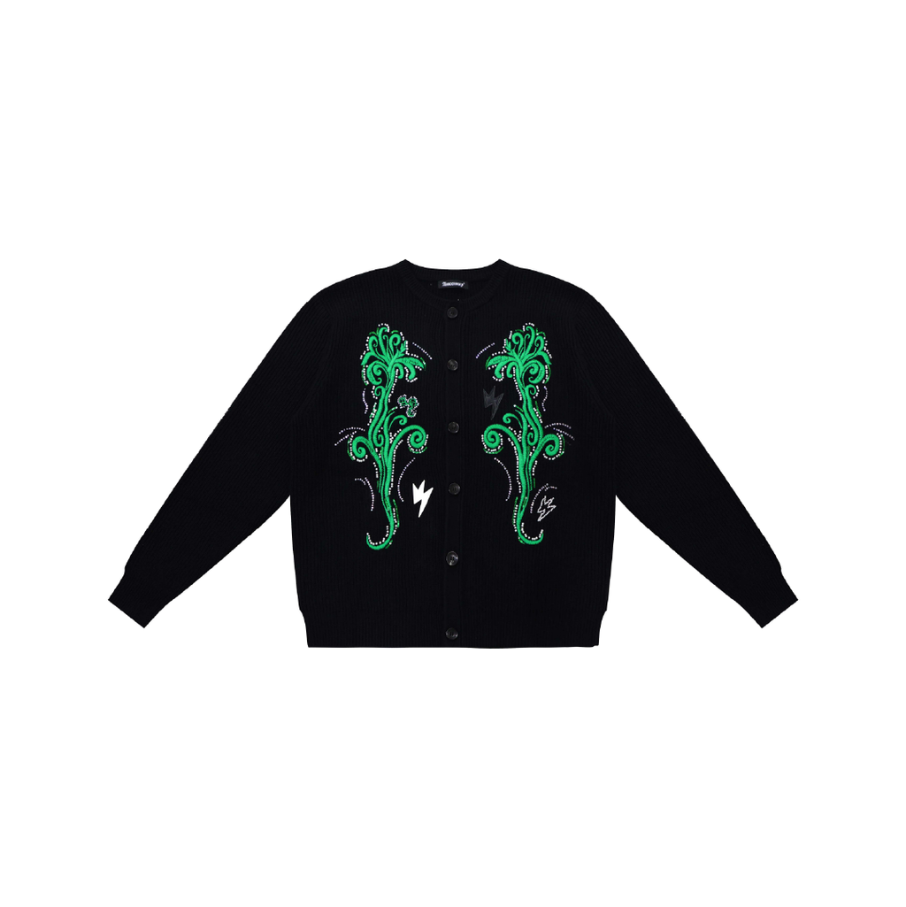 Unisex Floral Patterns Knit Jacket