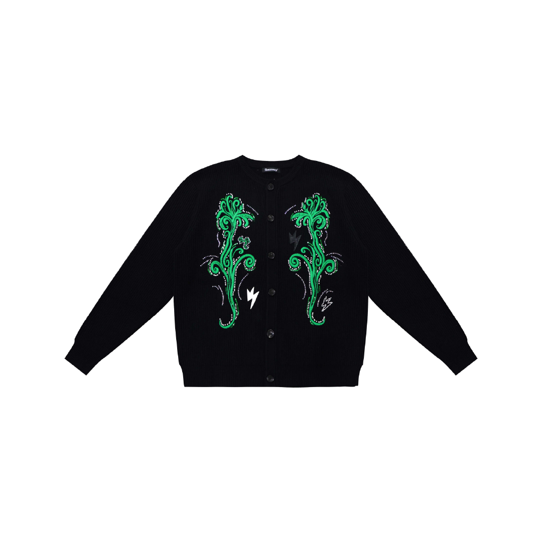 Unisex Floral Patterns Knit Jacket