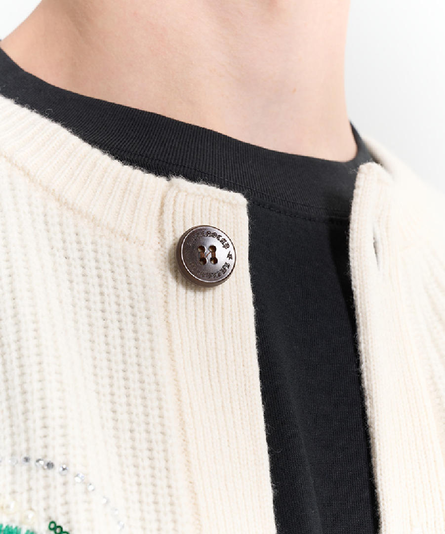 Unisex Floral Patterns Knit Jacket