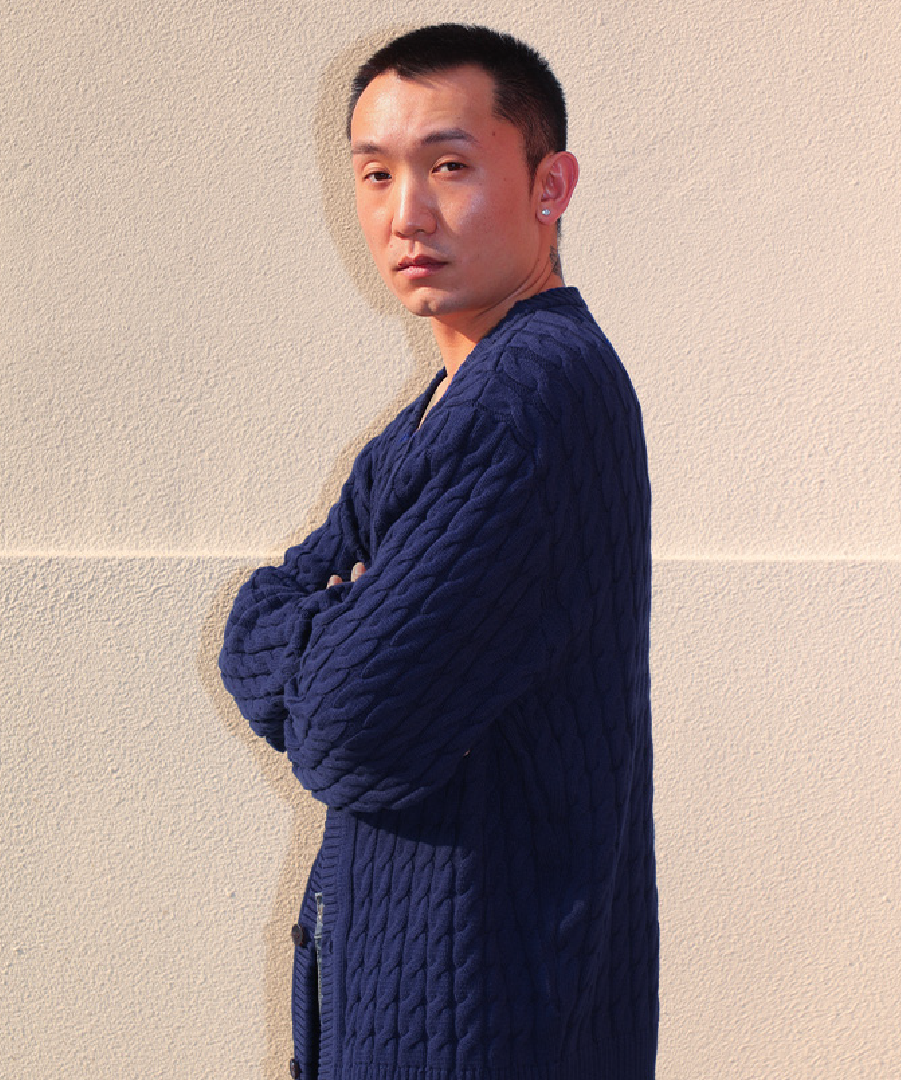 Unisex Knit Cardigan Dark Blue