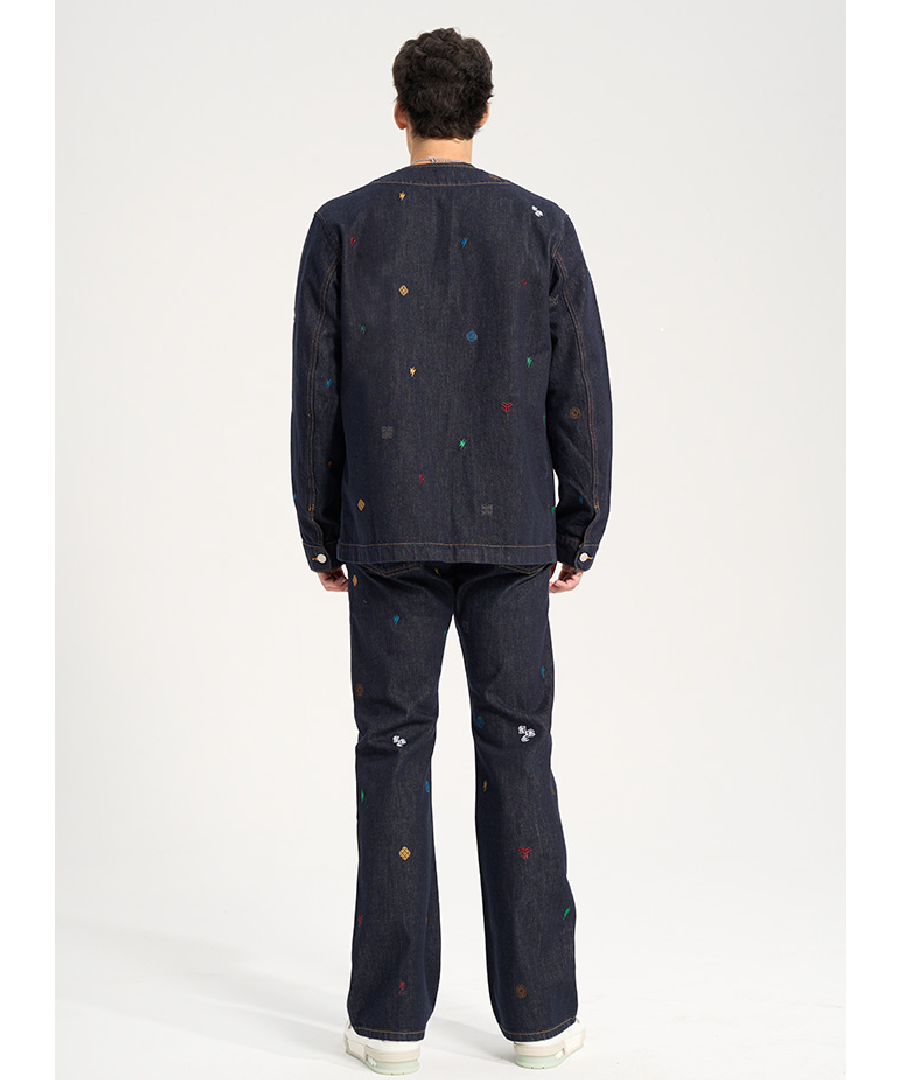 Unisex Embroidery Denim Jacket