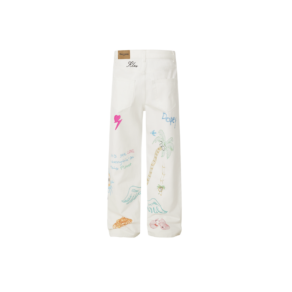 Unisex Doodle Jeans White
