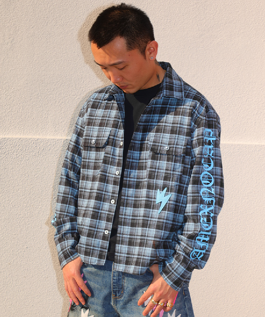 Unisex Blue Plaid Shirt
