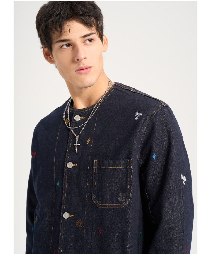 Unisex Embroidery Denim Jacket