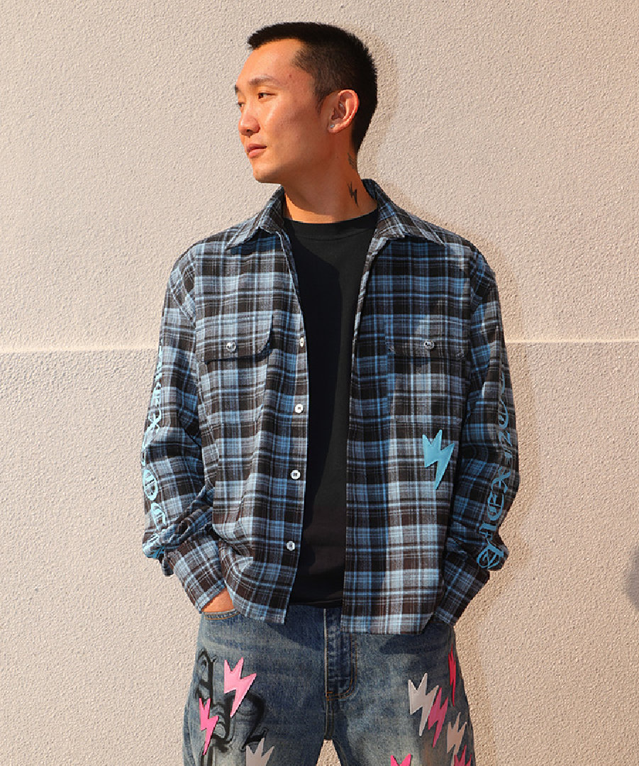 Unisex Blue Plaid Shirt