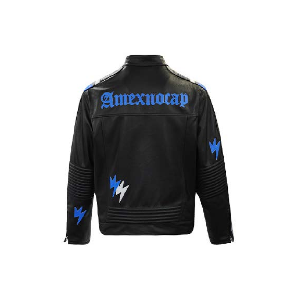 Unisex Lightning Bolt Leather Jacket